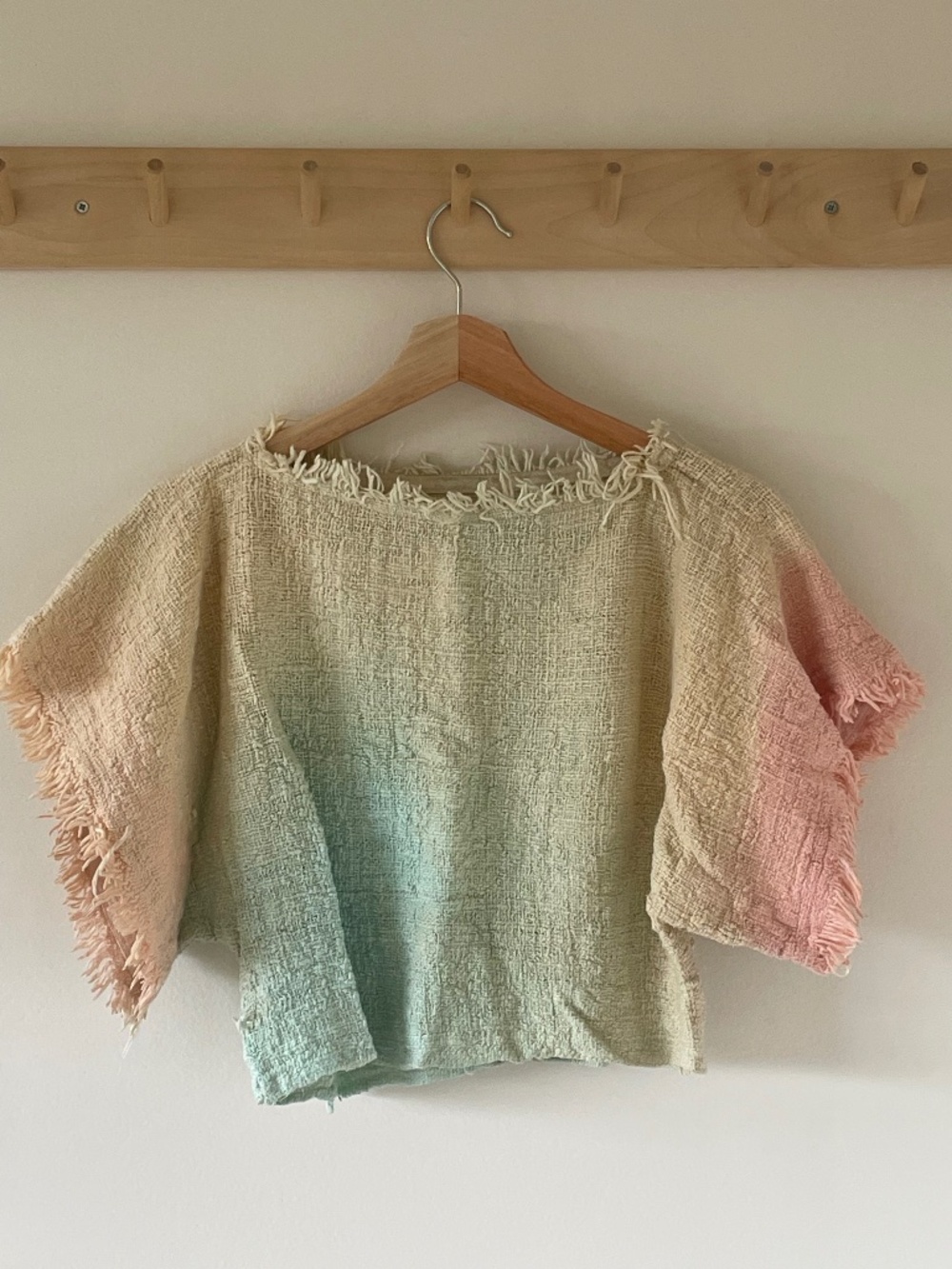 RAINBOW KIMONO woven cotton top